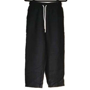 Assembly Label Linen High Rise Cropped Pants AU6 26x24 Black